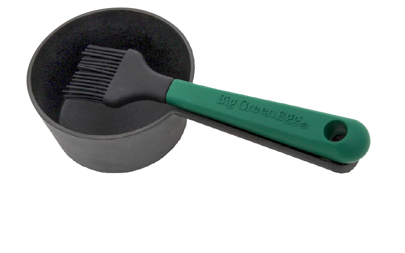 CAST IRON SAUCE POT WITH BASTING BRUSH