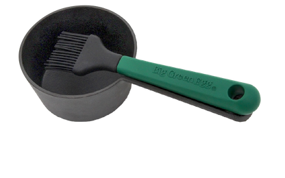 CAST IRON SAUCE POT WITH BASTING BRUSH