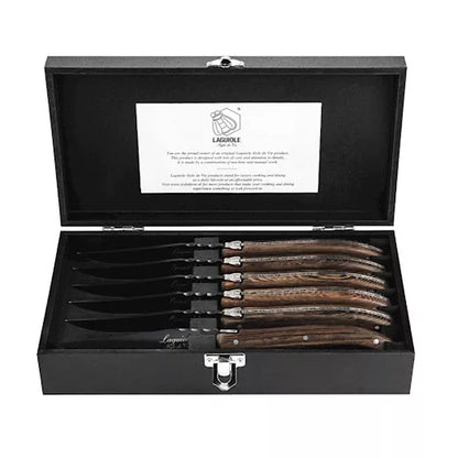 Laguiole Steakmessen set Wengé Zwart