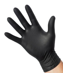 Nitrile wegwerp handschoen poedervrij zwart 100st LARGE